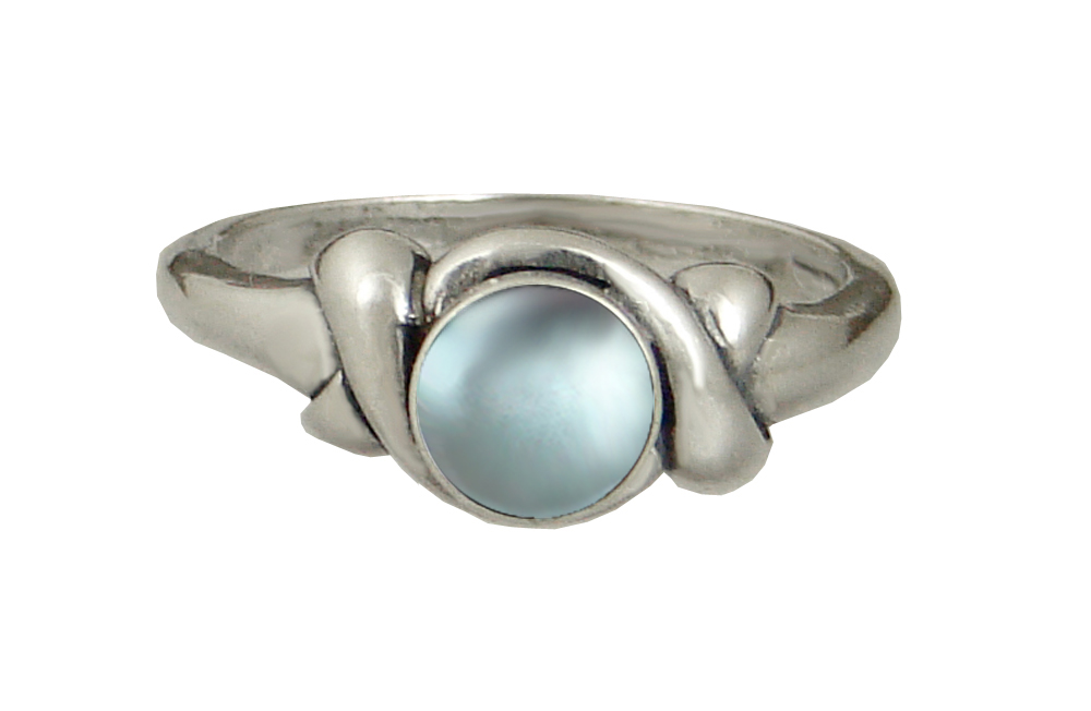 Sterling Silver Lover's Knot Ring With Blue Topaz Size 10